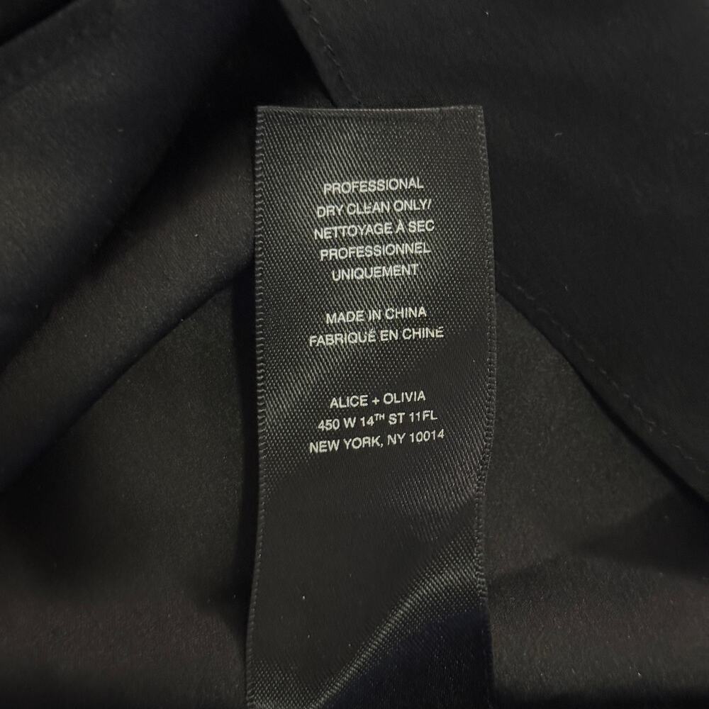 ALICE + OLIVIA Black Dora Off the Shoulder 100% Silk Tube Dress Size 0 - Picture 6 of 7